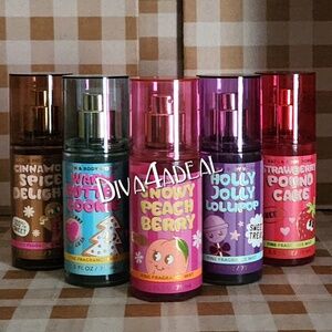 5X Bath & Body Works Mini Travel 2.5 FL OZ Mist Spray Collection